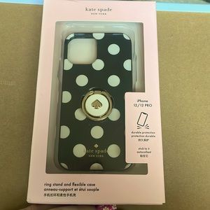Kate Spade IPhone 12/12 Pro case. Dolka dots and includes ring stand